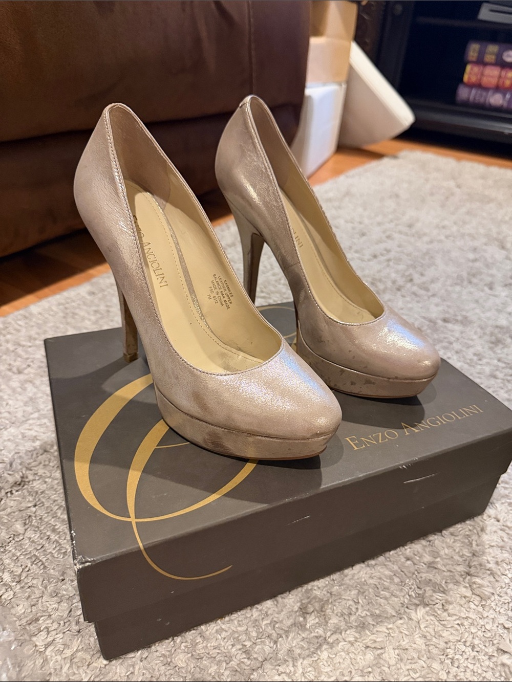 Enzo Angiolini Metallic Blush High Heel Pumps